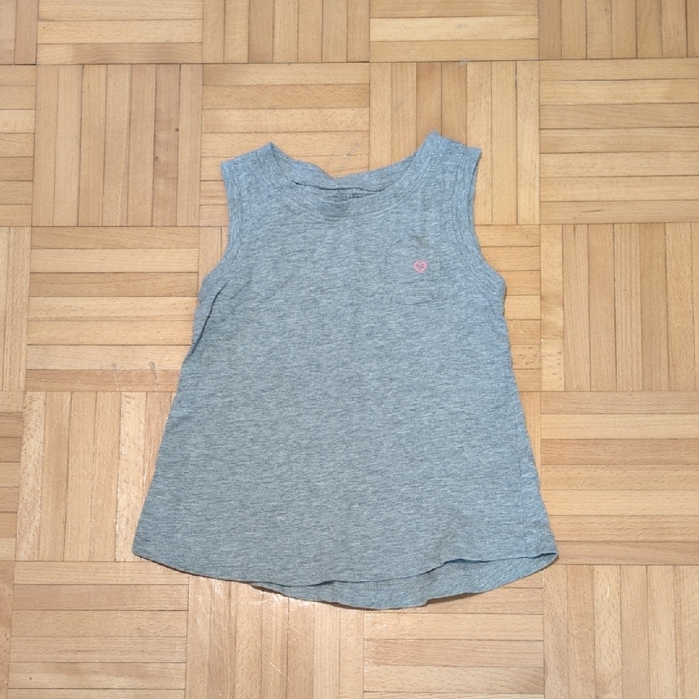 GAP Kids Gray Tank Top with Pink Accent